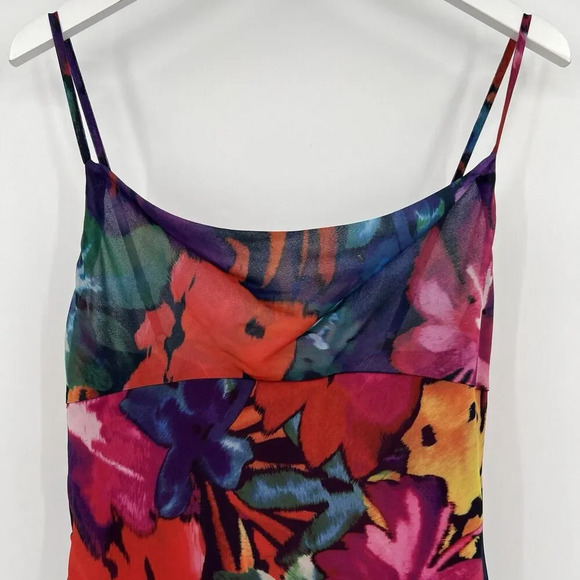 Lulus Meant to Amaze Watercolor Floral Cowl Neck Maxi Slip Dress Size Medium NWT - Picture 4 of 10